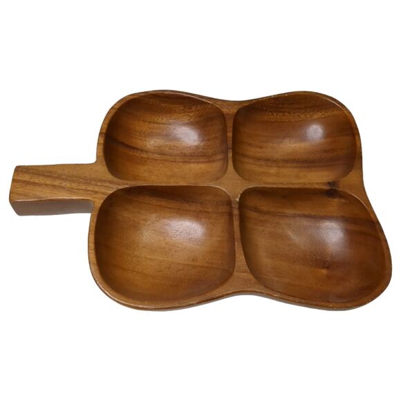 Vintage Royal Acacia Monkey Pod Wood Serving Tray 14"x9" From Philippines - Picture 5 of 7